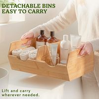 Paniers en bambou extra larges pour le rangement de la cuisine, bacs empilables pour pommes de terre et oignons, grands organisateurs de garde-manger et ensemble de rangement de 3 pièces