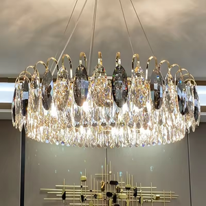 Home Decoration Led Hanging <b>Light</b> Hotel Restaurant Rectangle Led Gray K9 Crystal <b>Chandelier</b> - Product Image 1