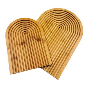Bamboo Heart Shape Heat Insulating <b>Mat</b> Placemat Coaster Pot <b>Mat</b> Bowl <b>Mat</b> <b>Plate</b> <b>Mat</b> Household Kitchen <b>Mat</b> Cross Border Ecommerce - Product Image 2