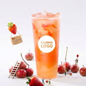 Gobelet en plastique PP transparent givré avec couvercle, personnalisable avec logo, 12oz, 16oz, 24oz, pour café, thé boba, boissons glacées - Product Image 2
