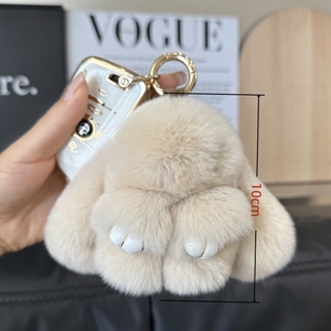 10cm <span class=keywords><strong>Mini</strong></span> Rex Thỏ lông thú nhồi bông Keychain dễ thương Bunny thỏ Keychain Kawaii Bow Ribbon sang trọng Móc khóa đồ chơi cho phụ nữ túi quyến rũ - Product Image 5