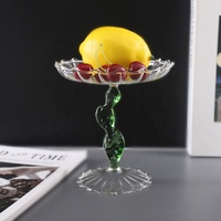 Plateau en verre émaillé couleur personnalisée, écologique, à motif tige de cactus, jetable pour fêtes, plat à poisson minimaliste, pour bonbons, artisanat de porche et ornements