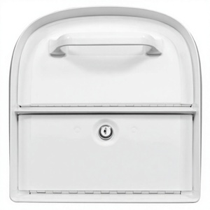 Boîte à lettres murale en métal galvanisé de couleur blanche élégante Design moderne parfait pratique organisation de la maison de dépôt de courrier - Product Image 3