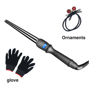 Bigoudis LCD Fer à friser conique Tube unique Glaçure Poire Fleur Cône Cheveux électriques Cheveux bouclés - Product Image 3