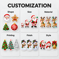 Autocollants en PVC personnalisés pour cadeaux et artisanat, impression couleur, découpe à la forme, finition brillante, ensemble d'autocollants découpés pour Noël