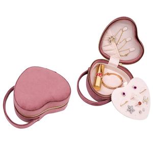 广州厂家批发时尚戒指项链收纳盒心形旅行便携首饰整理盒 - Product Image 6