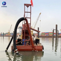Drague à aspiration par jet, bateau submersible, pompe à sable, ponton flottant, moteur diesel, transmission par engrenages, profondeur 10m pour l'extraction d'or et le dragage de sable