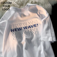 T-Shirts Homme Grande Taille Personnalisés en Coton pour Extérieur, Manches Courtes, Imprimé 3D en Relief, Sérigraphie Mousse, En Gros
