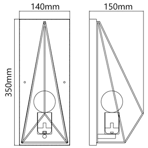 Applique metallica nera E27, design moderno ed elegante, ideale per la decorazione d'interni e per valorizzare gli spazi. - Product Image 2