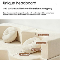 Canapé-lit modulaire peu encombrant avec coussin en mousse à mémoire de forme, idéal pour les petits espaces, canapé combinable convertible