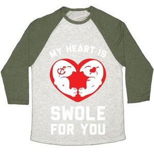 Il mio cuore è gonfio per te, maglietta da baseball unisex in tessuto tri-blend - Product Image 4