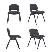 Chaise de conférence empilable pour projet d'usine, chaise de formation rembourrée en tissu, chaise de visiteur de bureau, chaise simple et empilable