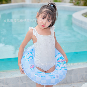 Lindo Anillo Inflable de Natación para Niños con Diseño de Dibujos Animados, para Uso en Piscinas y Parques Acuáticos, Forma Redonda, Anti-Vuelco, Flotador Axilar - Product Image 2