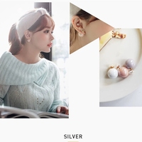 ED472-Doppelseitige Feminine Ohrstecker aus 925 Sterling Silber, Blumen-Ohrringe, Vielseitiges Accessoire für Damen