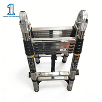 Échelle télescopique en acier inoxydable 2,5+2,5 mètres, pliable, multifonctionnelle, épaissie, renforcée, antidérapante