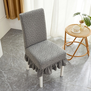 Vente en gros <span class=keywords><strong>de</strong></span> nouveau design <span class=keywords><strong>de</strong></span> <span class=keywords><strong>housse</strong></span> <span class=keywords><strong>de</strong></span> <span class=keywords><strong>chaise</strong></span> jupe en spandex tricoté en jacquard extensible, liquidation à bas prix pour <span class=keywords><strong>chaise</strong></span> <span class=keywords><strong>de</strong></span> décoration <span class=keywords><strong>de</strong></span> salle à manger - Product Image 1