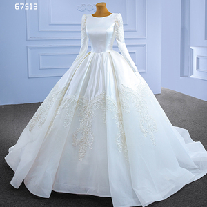 Vestido de novia elegante bordado de Organza, manga larga, Blanco musulmán, Rsm67551, <span class=keywords><strong>2022</strong></span> - Product Image 2