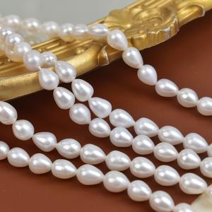 Perlas de Agua Dulce Naturales de 7mm, Forma de Gota de Agua, Sin Semillas, para Bisutería Artesanal - Product Image 1