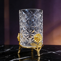 Support de bougie personnalisé en métal style rose pour pots de bougies d'aromathérapie, base étanche pour diffuseur d'arômes de salle de bain, bougeoir, décoration intérieure