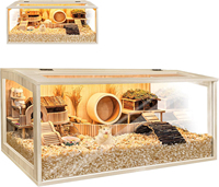 Cage à hamster anti-mastication, grande cage à hamster de 32 pouces avec vue panoramique et dessus ventilé, fournitures spacieuses pour animaux de compagnie en gros