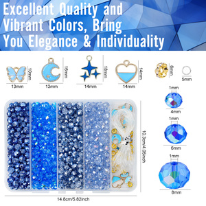 Tema personalizzato in stile blu <span class=keywords><strong>perline</strong></span> di cristallo di vetro <span class=keywords><strong>perline</strong></span> di cristallo per la creazione di gioielli fai da te braccialetti Kit - Product Image 6