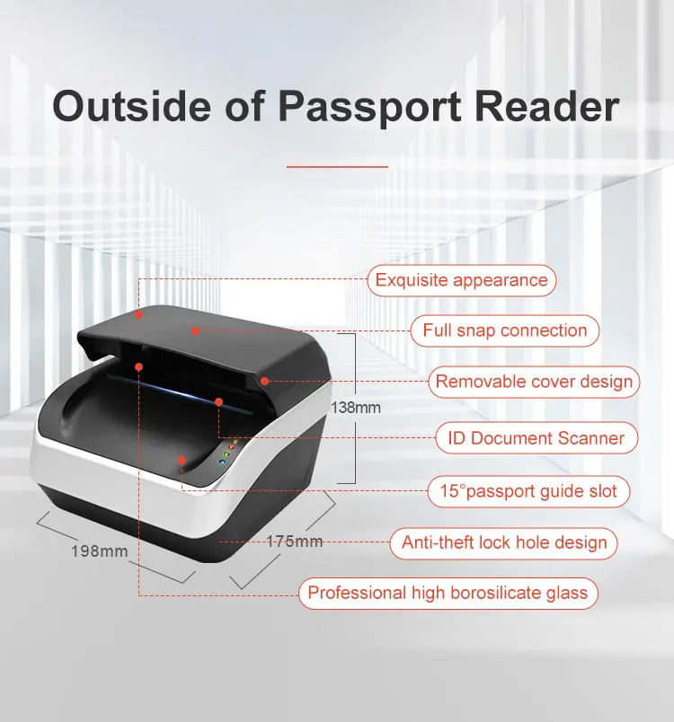 Lecteur/scanner de passeport efficace Sinocecu: vérification d'identité rapide et précise pour des opérations transparentes