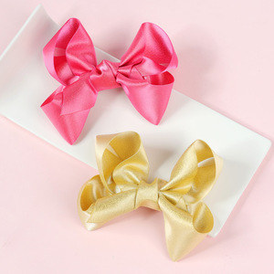 Grands nœuds en satin <span class=keywords><strong>tendance</strong></span>, barrettes à <span class=keywords><strong>cheveux</strong></span> de couleur unie pour filles, accessoires mignons pour enfants de 3 à 12 ans, lot en gros - Product Image 6