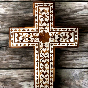 ไม้กางเขนฝังมุกคุณภาพเยี่ยม ขัดเงา ตกแต่งผนังได้ตามสั่ง ของขวัญทางศาสนา สำหรับปีใหม่ งานแต่งงาน สไตล์โมเดิร์น - Product Image 1