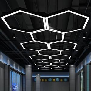 Lumières LED hexagonales en nid d'abeille pour garage, <span class=keywords><strong>station</strong></span> de <span class=keywords><strong>lavage</strong></span> de voiture, salon de coiffure, salle de sport, éclairage de travail automobile, lampe en nid d'abeille - Product Image 4