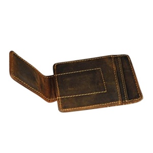Boshiho RFID Customize Crazy Horse Genuine Leather Credit Card <b>Holder</b> With Money Clip Magnet Card <b>Holder</b> <b>Wallet</b> - Product Image 3