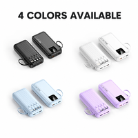 Batterie externe portable personnalisée 22,5 W PD à charge rapide avec batterie de 10 000 mAh, double sortie USB et Type-C et câbles intégrés