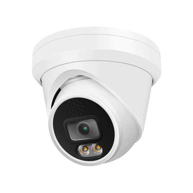 Support Face Detection and Perimeter Detection 4K 8MP Dual Light Turret POE IP Camera,with Two Way Audio and SD Card Slot