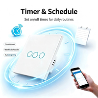 Interruptor Táctil Inteligente WiFi Sin Cable Neutro, Marco de Hierro, Control Remoto por Aplicación Tuya, Temporizador, Compatible con Alexa, Google Home, Yandex Alice
