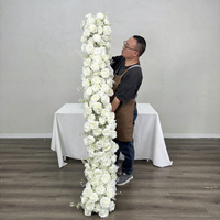 Composition florale de mariage personnalisée, 200 cm, fleurs artificielles blanches, chemin de table, centre de table pour la décoration de la maison et des événements