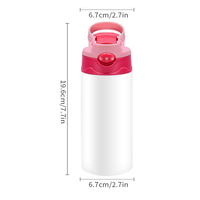 Gobelets vierges de sublimation pour enfants isolés sous vide de 350ml sans Bpa avec paille à couvercle rabattable