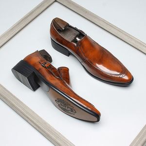 Luxury Handmade High Quality Men's Business Leather Shoes <b>Pointed</b> Toe Lace-up Anti-Slip Breathable Lightweight Party Shoes - Product Image 5