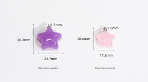 Breloques étoiles en acrylique couleur gelée QY de luxe en gros, pendentifs étoiles pentagrammes 3D pour la fabrication de bijoux, porte-clés et sangles de téléphone DIY - Product Image 6