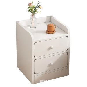 Mesita de noche de madera, mesita de noche creativa para dormitorio, estante de almacenamiento multifuncional de tres niveles de madera maciza - Product Image 3