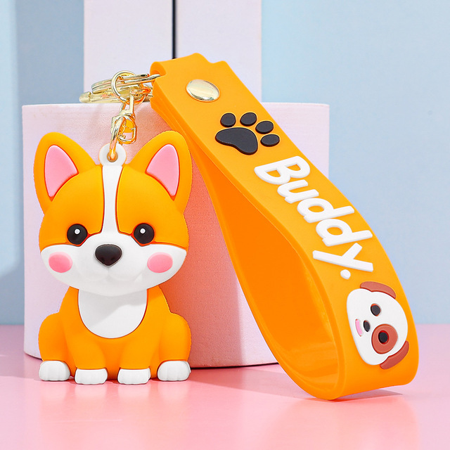 Wholesale Custom Cute Soft Silicone Anime Character Puppy 3D Keychains and Pendants (3,000 Styles) for Bags and Vending Machines
