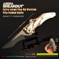 Aleación de zinc completamente metálica de 27cm, resistente, sin afilar, para juegos, regalo coleccionable, Arena Breakout Pity, cuchillo plegado, fundición, armadura de 257G