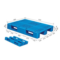 Palette Euro 1200x1000x150mm à entrée 4 voies, simple face, en PP/HDPE moulé par injection, charge dynamique 1,5T, charge statique 6T