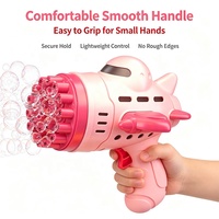Pistolet à bulles électrique automatique en plastique, motif dessin animé, avec lumière, pour mariage, mousse amusante, été, extérieur, pour enfants, jouets en gros