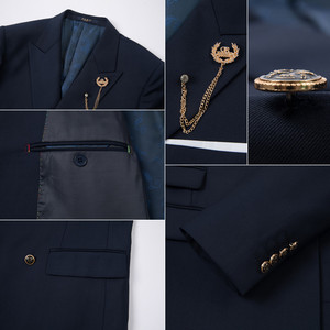 Y8211 Abito <span class=keywords><strong>da</strong></span> Uomo su Misura, Completo Due Pezzi, Maniche Lunghe, Doppiopetto, Vestibilità Slim, Abiti Formali per Sposi e Cerimonie - Product Image 6