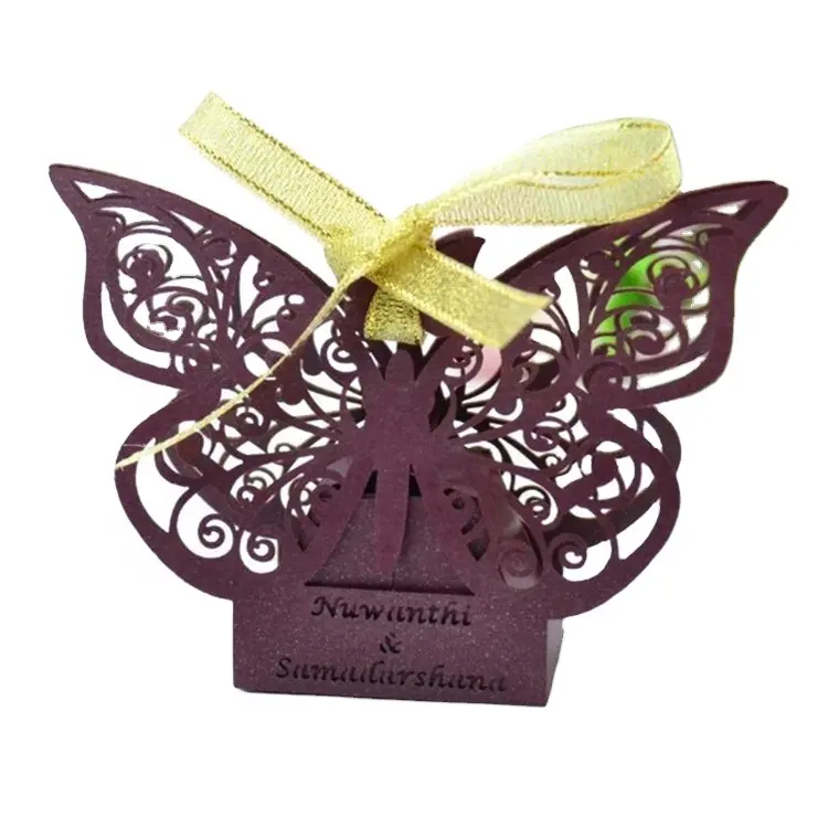 Butterfly decoration laser cut wedding quinceanera party favors boxes