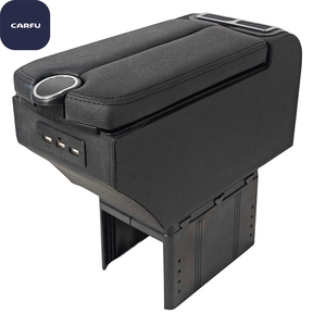Consola de Almacenamiento Universal para Reposabrazos de Coche, 3 Puertos de Carga USB, 3 en 1, Gran Espacio de Almacenamiento Oculto, Accesorio Interior de Cuero PU OEM - Product Image 1