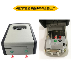 Cat-eye Wall Mounted Keybox Aluminum Alloy 4 Digit <b>Combination</b> <b>Lock</b> <b>Box</b> For Home Office Rental - Product Image 4
