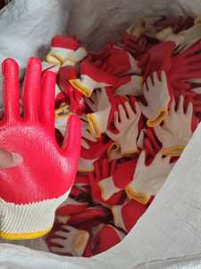 Petits gants de travail enduits de <span class=keywords><strong>latex</strong></span> de couleur rouge bon marché avec finition lisse avec EN 388 pour les marchés américain, polonais et coréen - Product Image 3