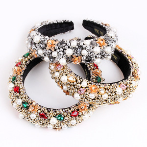 Diademas con cuentas Hua Liyu para mujer, accesorios para el cabello de esponja, tocado colorido de estilo barroco - Product Image 3