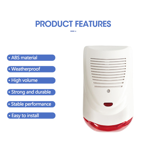 Sirène d'alarme puissante avec lumière stroboscopique intégrée, son multi-tonalités et lumière clignotante, alerte d'urgence pour système d'alarme anti-intrusion - Product Image 1