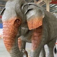 Éléphant animatronique grandeur nature imperméable pour activités de parc de sculptures animales à vendre